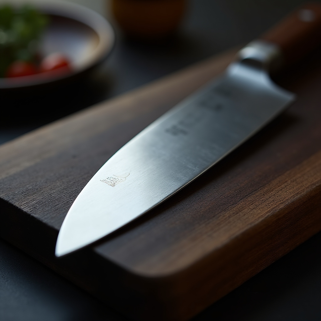 Coltello da chef professionale con lama ampia in acciaio inossidabile